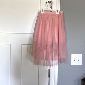 Justice sparkly pink skirt girls size 12.
